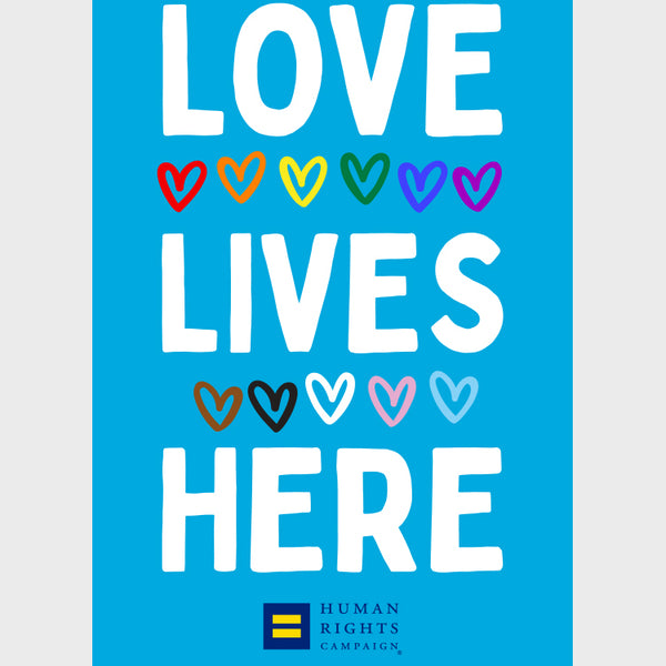 Alternate Picture of Love Lives Here Garden Flag