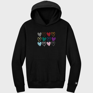 Thumbnail 1 of Rainbow Hearts Heavyweight Relaxed Fit Hoodie