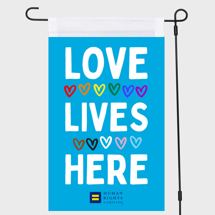 Image 1 of Love Lives Here Garden Flag