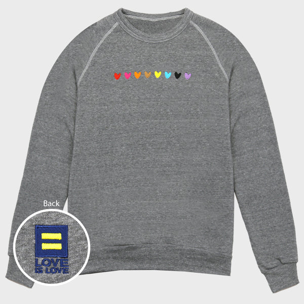 Picture of Love is Love Embroidered Hearts Sweatshirt