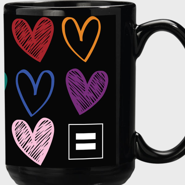 Alternate Picture of Rainbow Hearts Mug