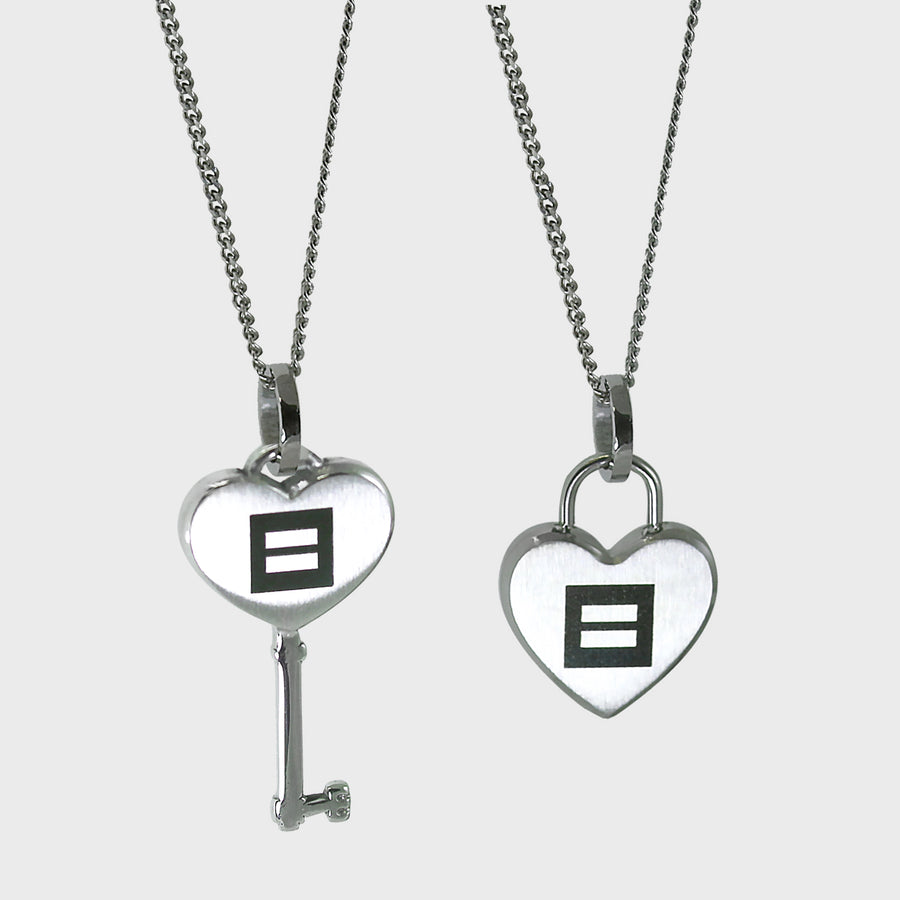 Image 1 of Key To My Heart Pendant Necklaces - Set of 2