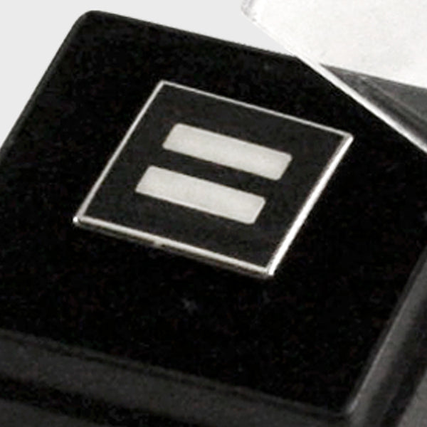 Alternate Picture of Equality Mini Cloisonne Lapel Pin - Black/Silver