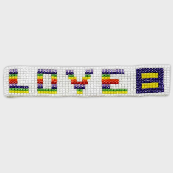 Alternate Picture of Love Beaded Wristband