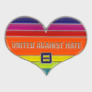 Thumbnail 1 of United Against Hate Pride Heart Pin