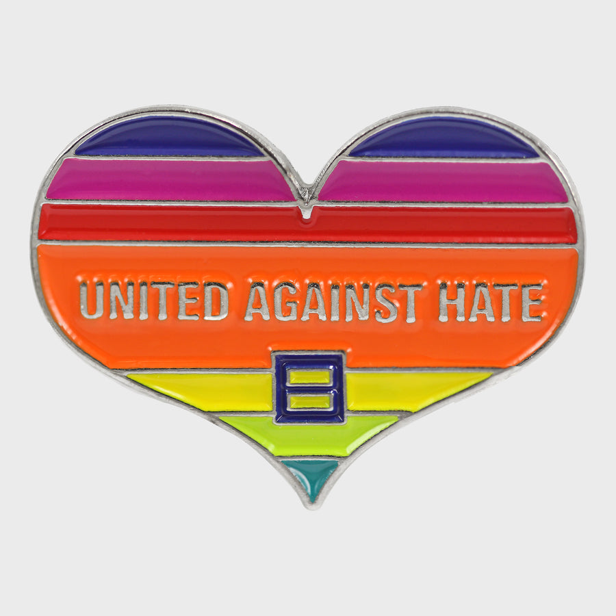Image 1 of United Against Hate Pride Heart Pin