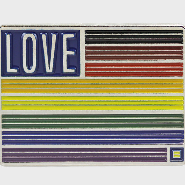 Alternate Picture of Love Rainbow Flag Lapel Pin