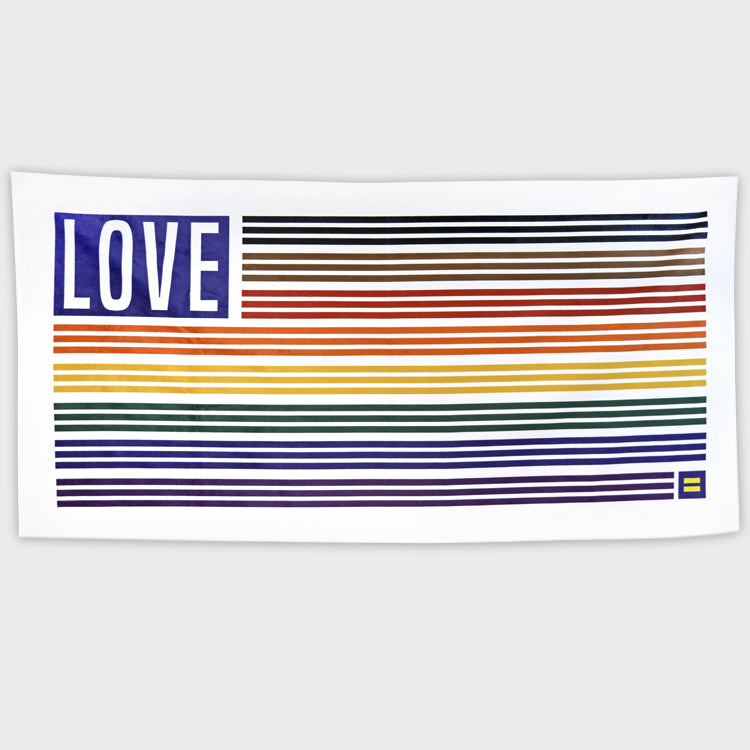 Image 1 of Love Rainbow Flag Beach Towel