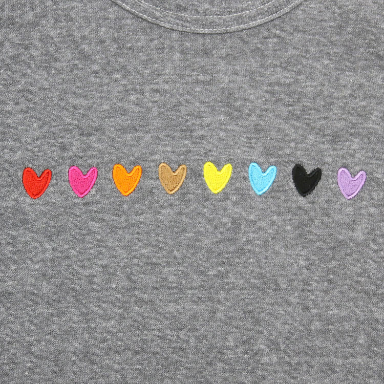 Image 2 of Love is Love Embroidered Hearts Sweatshirt