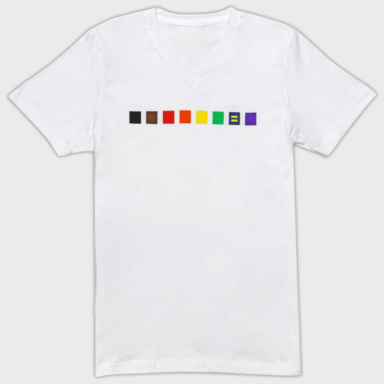 Image 1 of Rainbow LGBTQ+ V-Neck T-Shirt