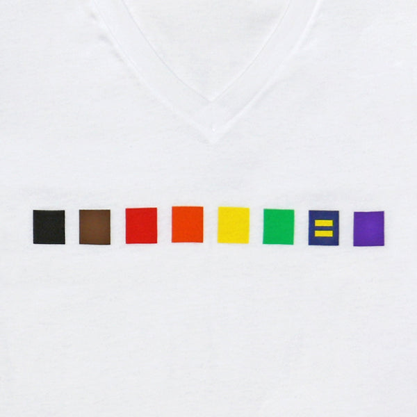Alternate Picture of Rainbow LGBTQ+ V-Neck T-Shirt