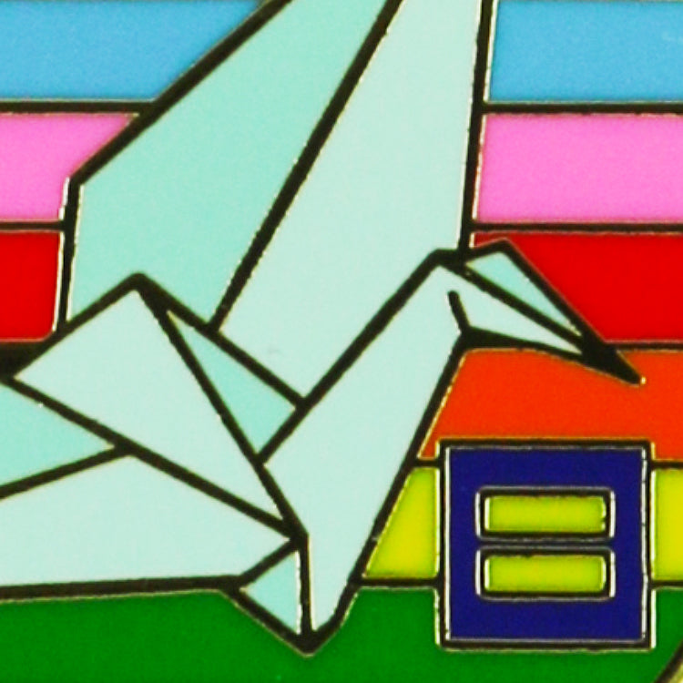 Image 2 of Rainbow Crane Lapel Pin