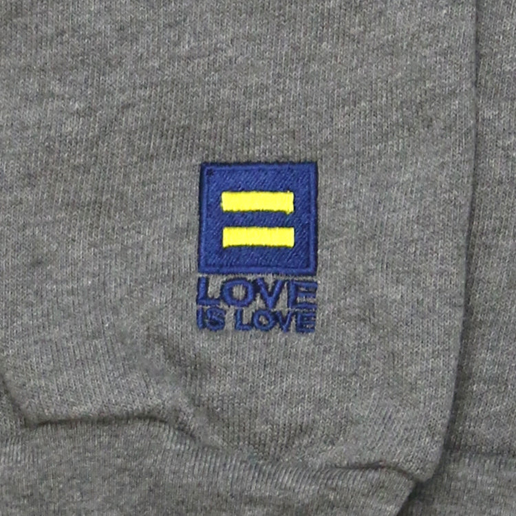Image 2 of Love Is Love Embroidered Hearts Zip Hoodie