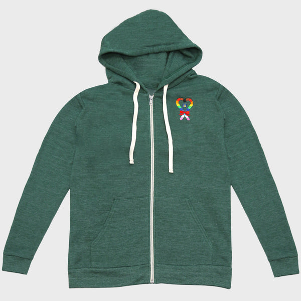 Picture of Rainbow Candy Cane Heart Zip Hoodie