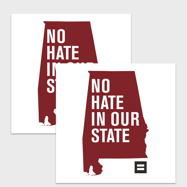 Picture of No Hate in Our State Bumper Sticker - 2 pack