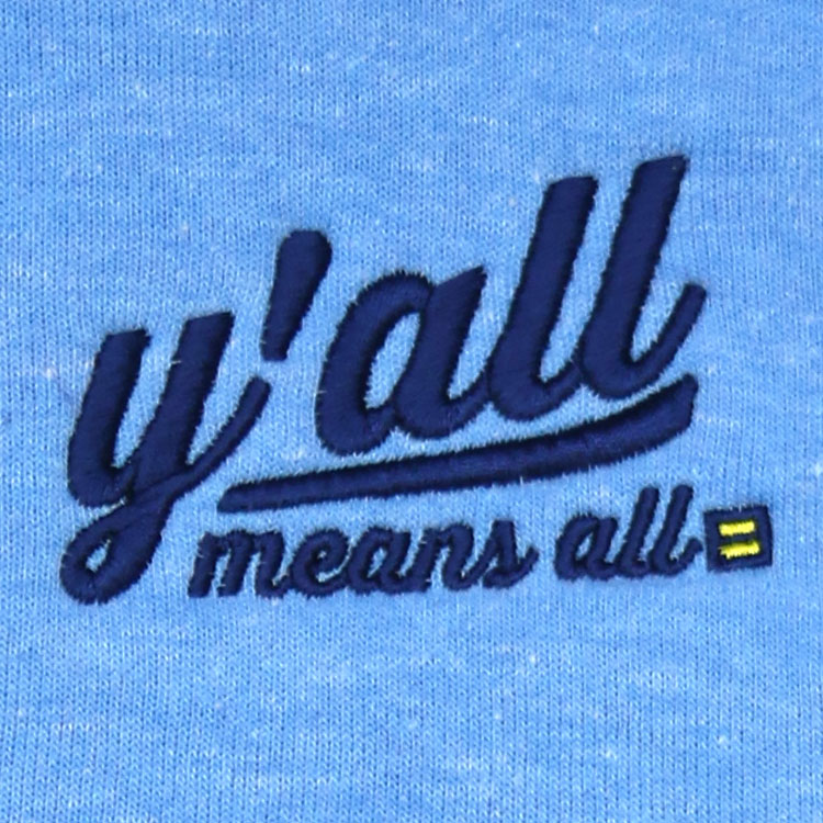 Image 2 of Y'all Means All Embroidered Zip Hoodie