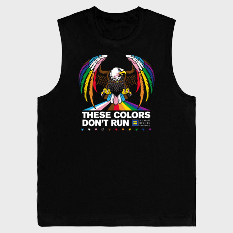 Image 1 of These Colors Don't Run Rainbow Eagle Sleeveless T-Shirt