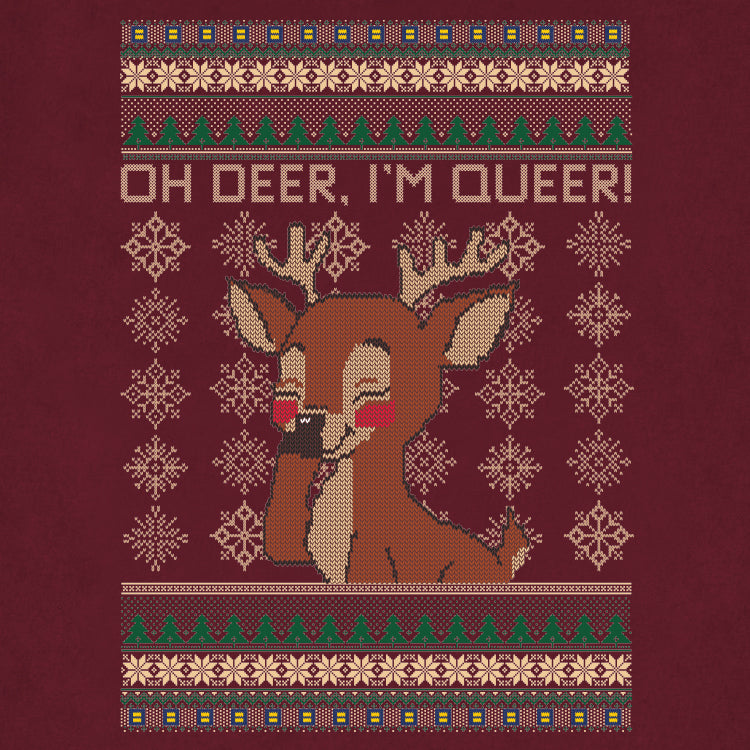 Image 2 of Oh Deer, I'm Queer Ugly Holiday Sweatshirt