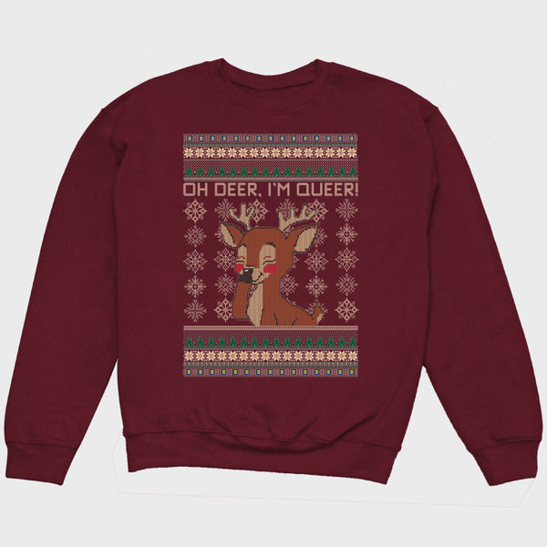 Picture of Oh Deer, I'm Queer Ugly Holiday Sweatshirt