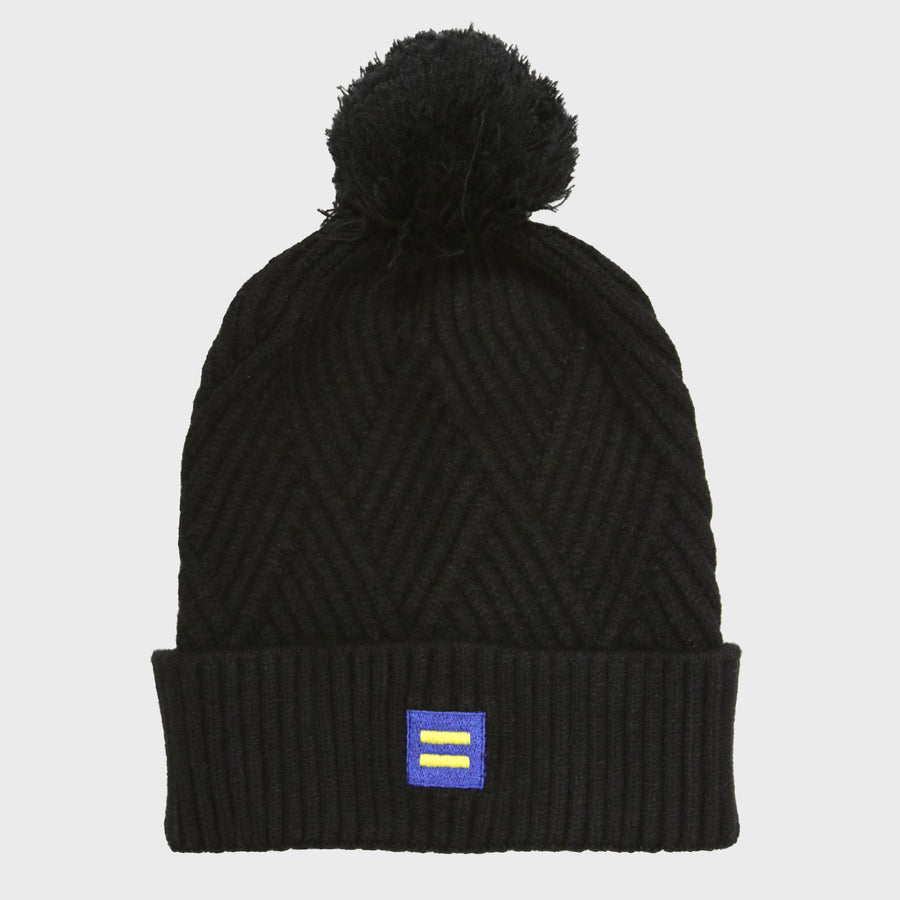 Image 1 of Embroidered Logo Pom Pom Beanie
