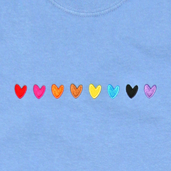Alternate Picture of Love is Love Embroidered Hearts T-Shirt