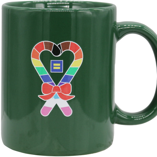 Alternate Picture of Rainbow Candy Cane Heart Mug