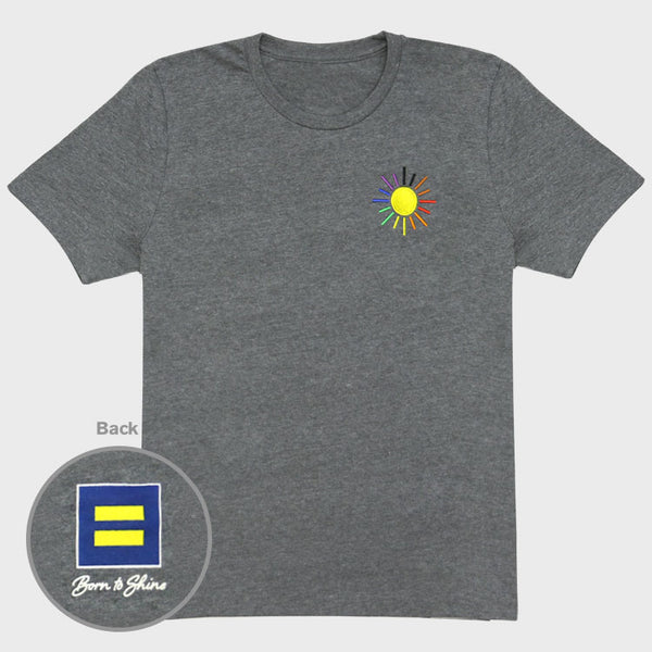 Picture of Born To Shine Embroidered Rainbow Sun T-Shirt
