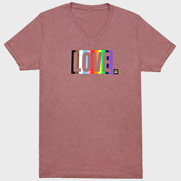 Picture of Progress Rainbow Love V-Neck T-Shirt
