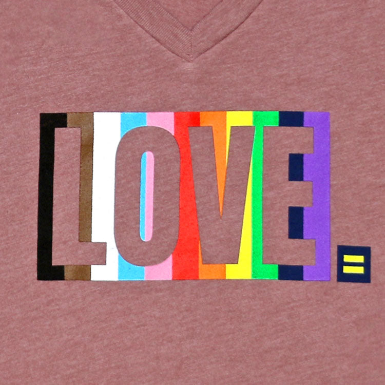 Image 2 of Progress Rainbow Love V-Neck T-Shirt