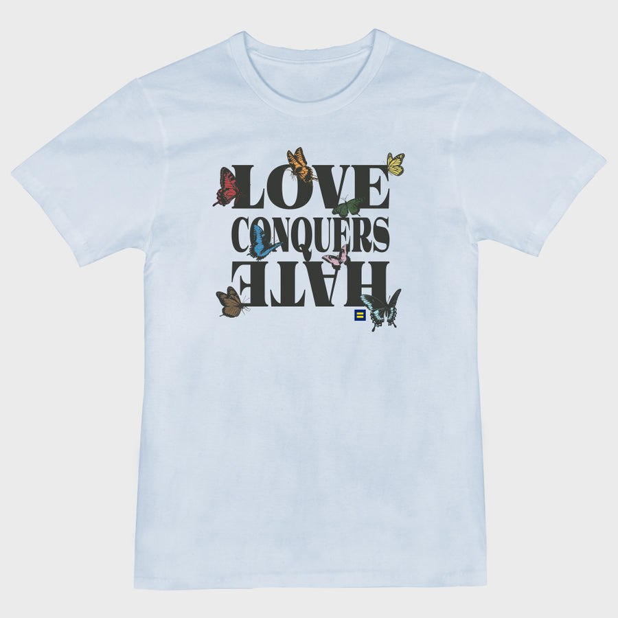 Image 1 of Love Conquers Hate Butterflies T-Shirt
