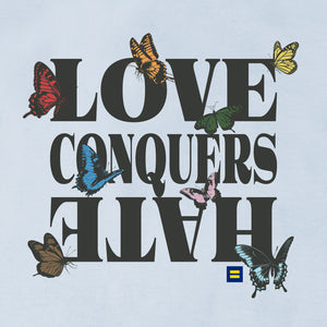 Thumbnail 2 of Love Conquers Hate Butterflies T-Shirt