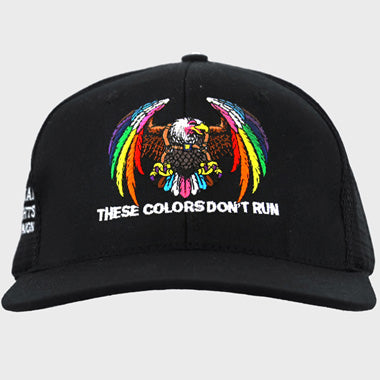 Image 1 of These Colors Don't Run Rainbow Eagle Trucker Cap