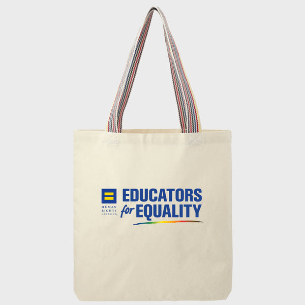 Alternate Picture of Educators for Equality Rainbow Tote Bag