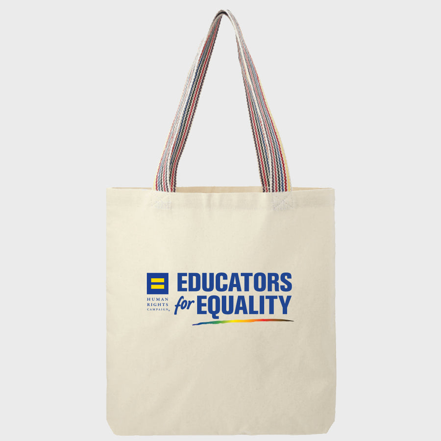 Image 2 of Educators for Equality Rainbow Tote Bag