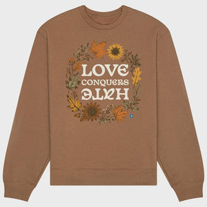 Thumbnail 1 of Love Conquers Hate Autumn Leaves Heavyweight Relaxed Fit Sweatshirt