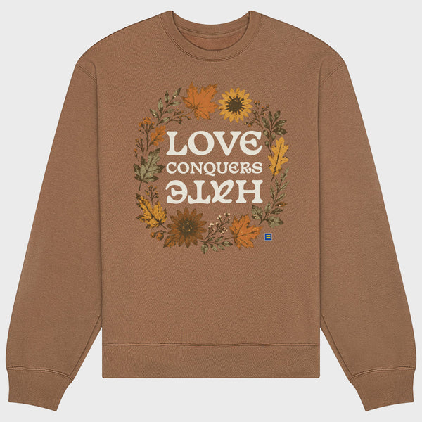 Picture of Love Conquers Hate Autumn Leaves Heavyweight Relaxed Fit Sweatshirt