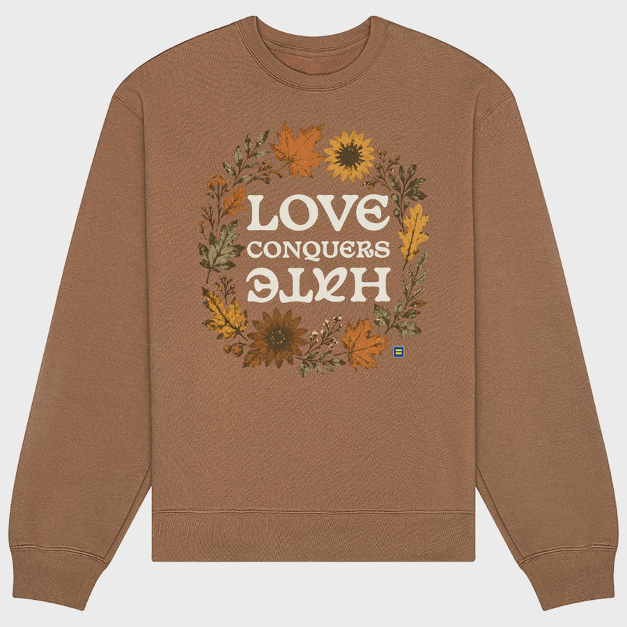 Image 1 of Love Conquers Hate Autumn Leaves Heavyweight Relaxed Fit Sweatshirt