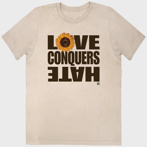 Thumbnail 1 of Love Conquers Hate Sunflower T-Shirt