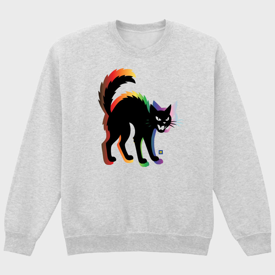 Image 1 of Spooky Rainbow Cat Crewneck Sweatshirt
