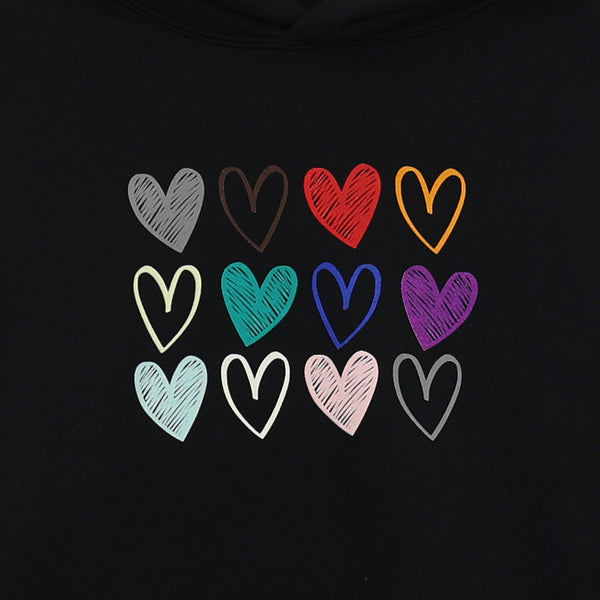 Alternate Picture of Rainbow Hearts Heavyweight Relaxed Fit Hoodie