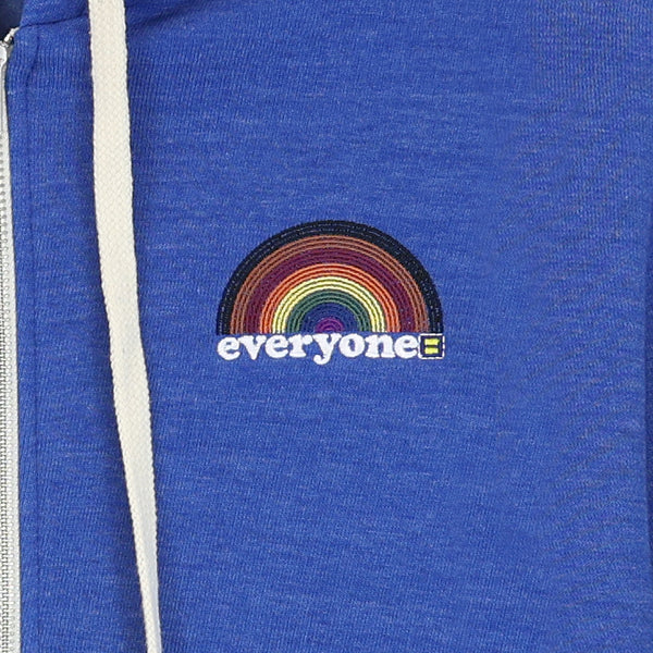 Alternate Picture of Everyone Rainbow Embroidered Zip Hoodie