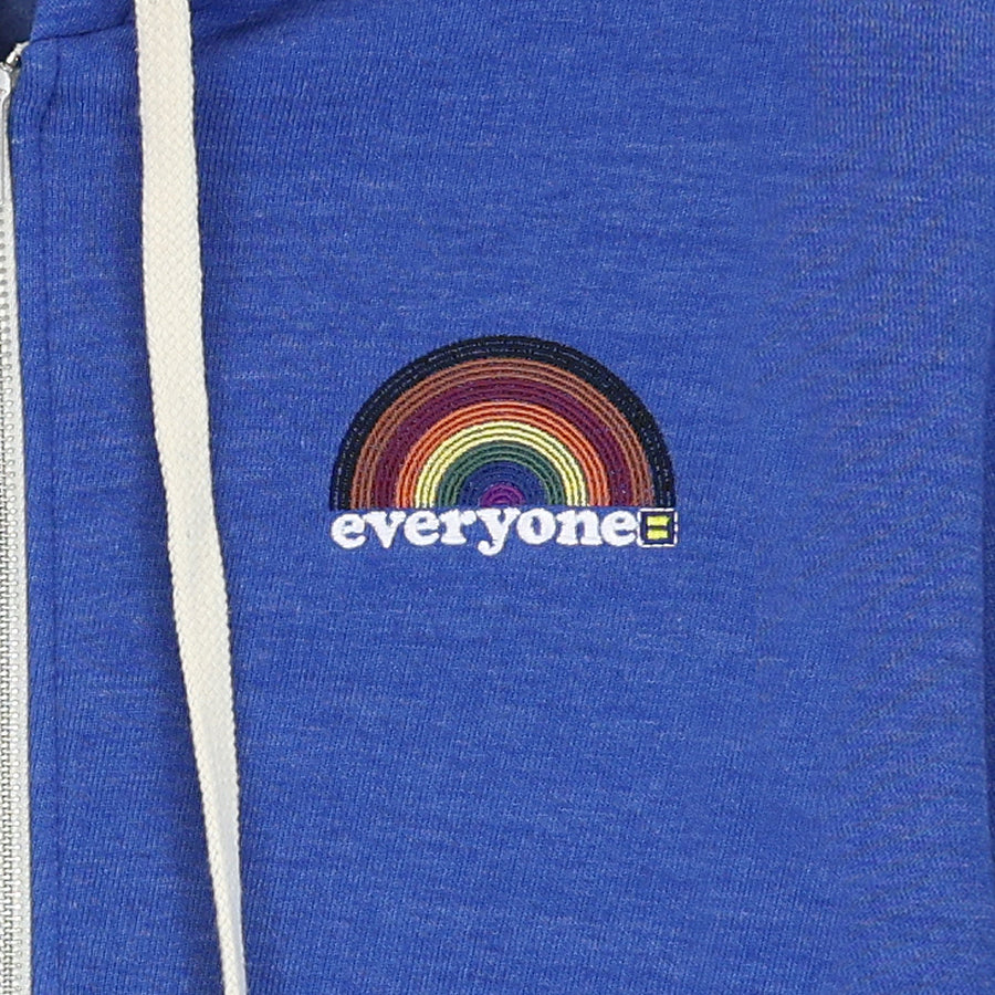 Image 2 of Everyone Rainbow Embroidered Zip Hoodie