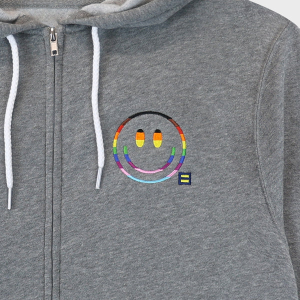 Alternate Picture of Rainbow Smiley Zip Hoodie