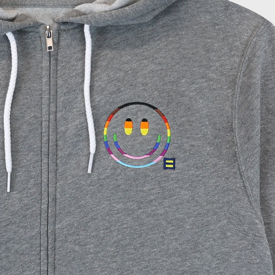 Image 2 of Rainbow Smiley Zip Hoodie