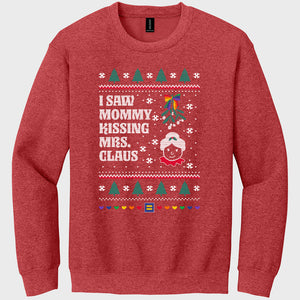 Thumbnail 1 of I Saw Mommy Kissing Mrs. Claus Ugly Holiday Sweatshirt