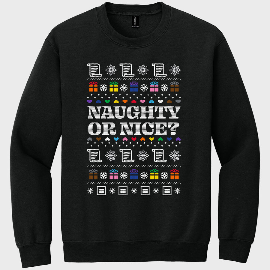 Image 1 of Naughty Or Nice Ugly Holiday Sweatshirt