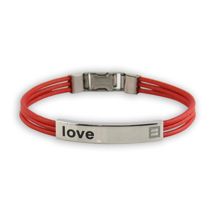 overschrijving Kruipen Typisch Love” Vision Leather LGBTQ+ Wristband | HRC