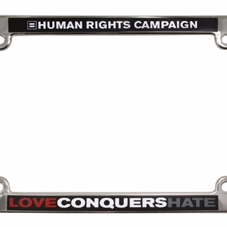HRC human rights campaign gay support equal rights lCH love conquers hate license plate frame