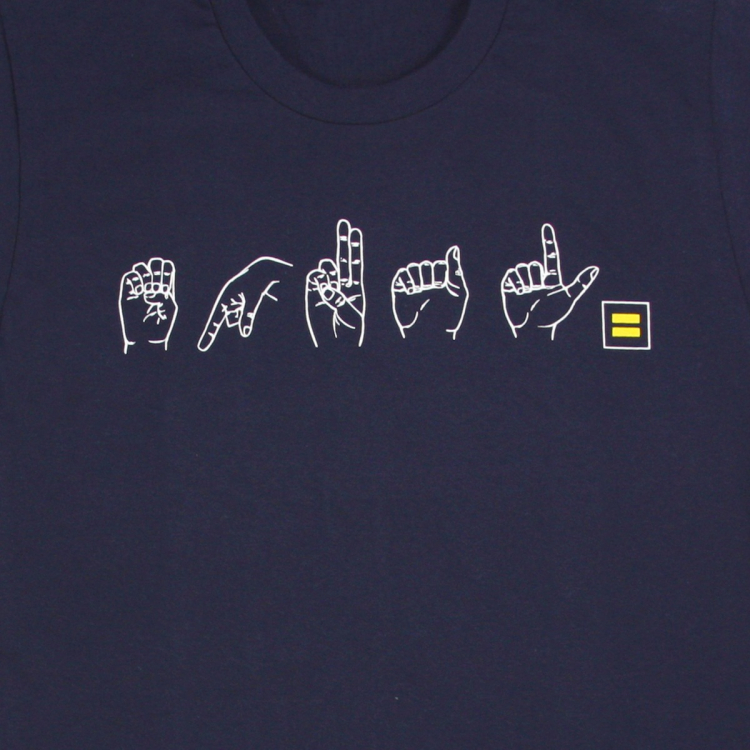 Human rights campaign HRC supports LGBTQ+ gay equal rights ASL Equal T-Shirt