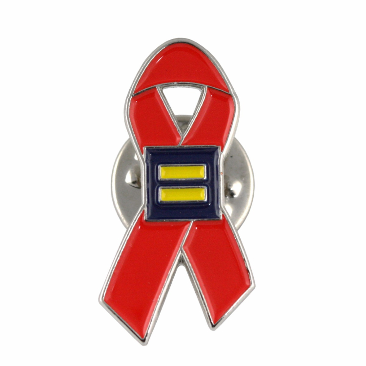 hrc human rights campaign aids supports gay lgbt equal rights ribbon lapel pin